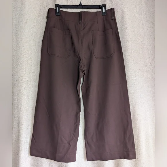 Maeve The Colette Cropped Wide Leg Faux Leather Pocket Pants NWT Size 32 - Picture 3 of 7